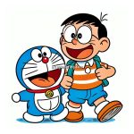 Image of Doraemon and Nobita Coloring
