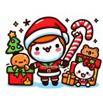 Welcome to our Cute Kawaii Christmas Coloring Pages for Kids! Image of Kawaii Coloring Pages