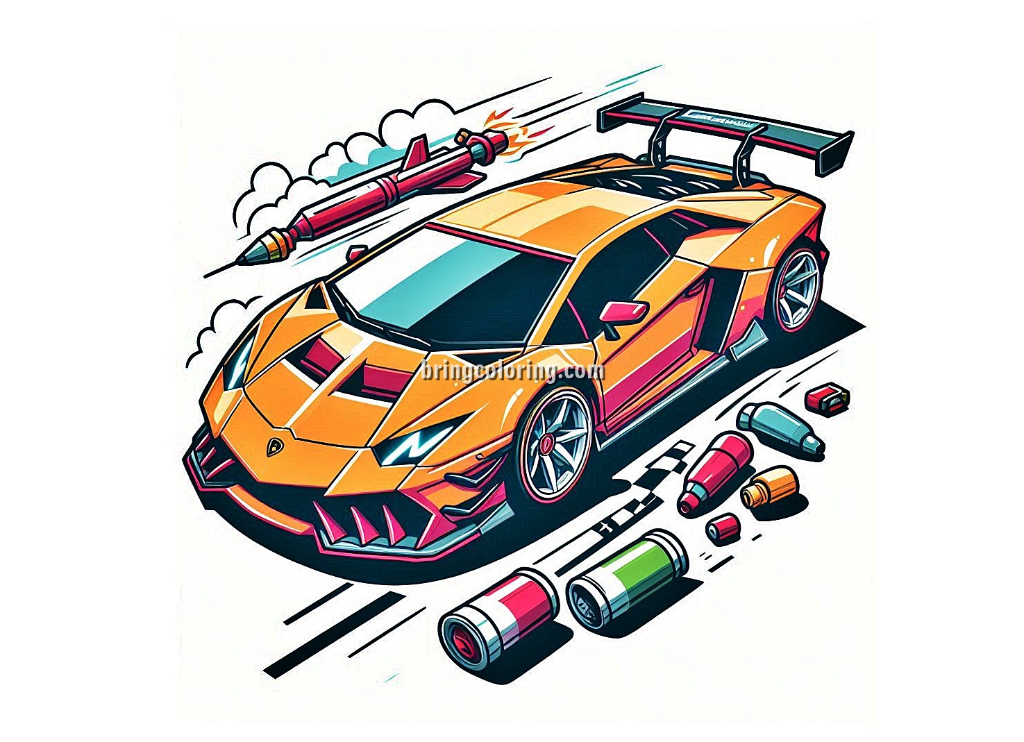 Fast, Powerful, and Super Stylish Car Lamborghini Coloring Pages 4 Image of Lamborghini Coloring