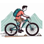 Image of Man Riding Mountain Bicycle Coloring