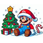 Mario Christmas Coloring Pages for Kids Image of Mario Christmas Coloring