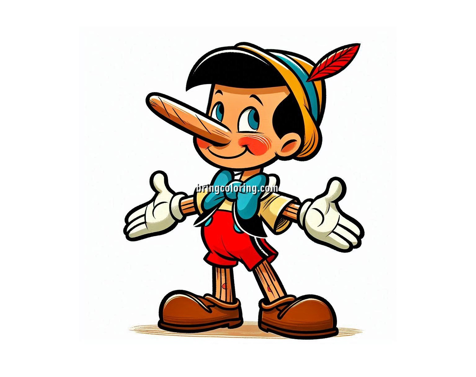Pinocchio Coloring Pages for Kids 6 Image of Pinocchio Coloring