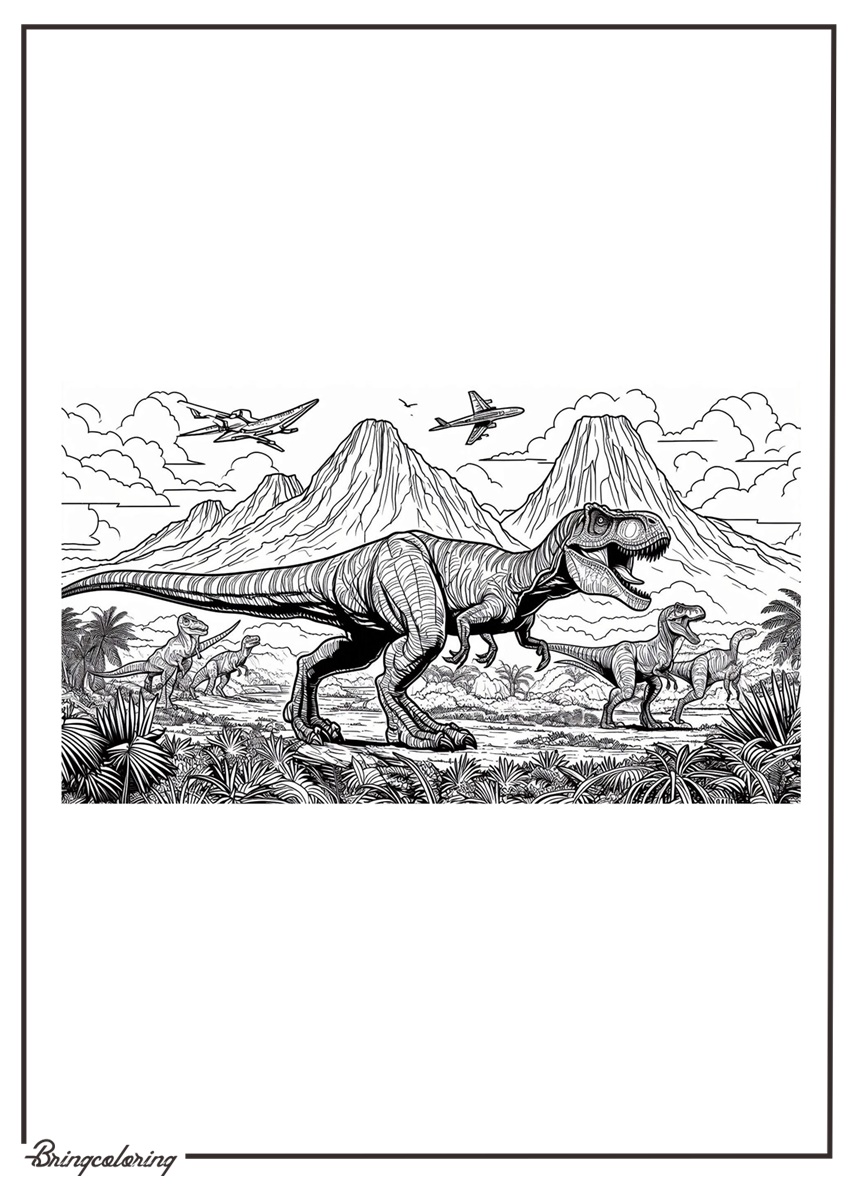 Jurassic World Coloring Online Page for Kids
