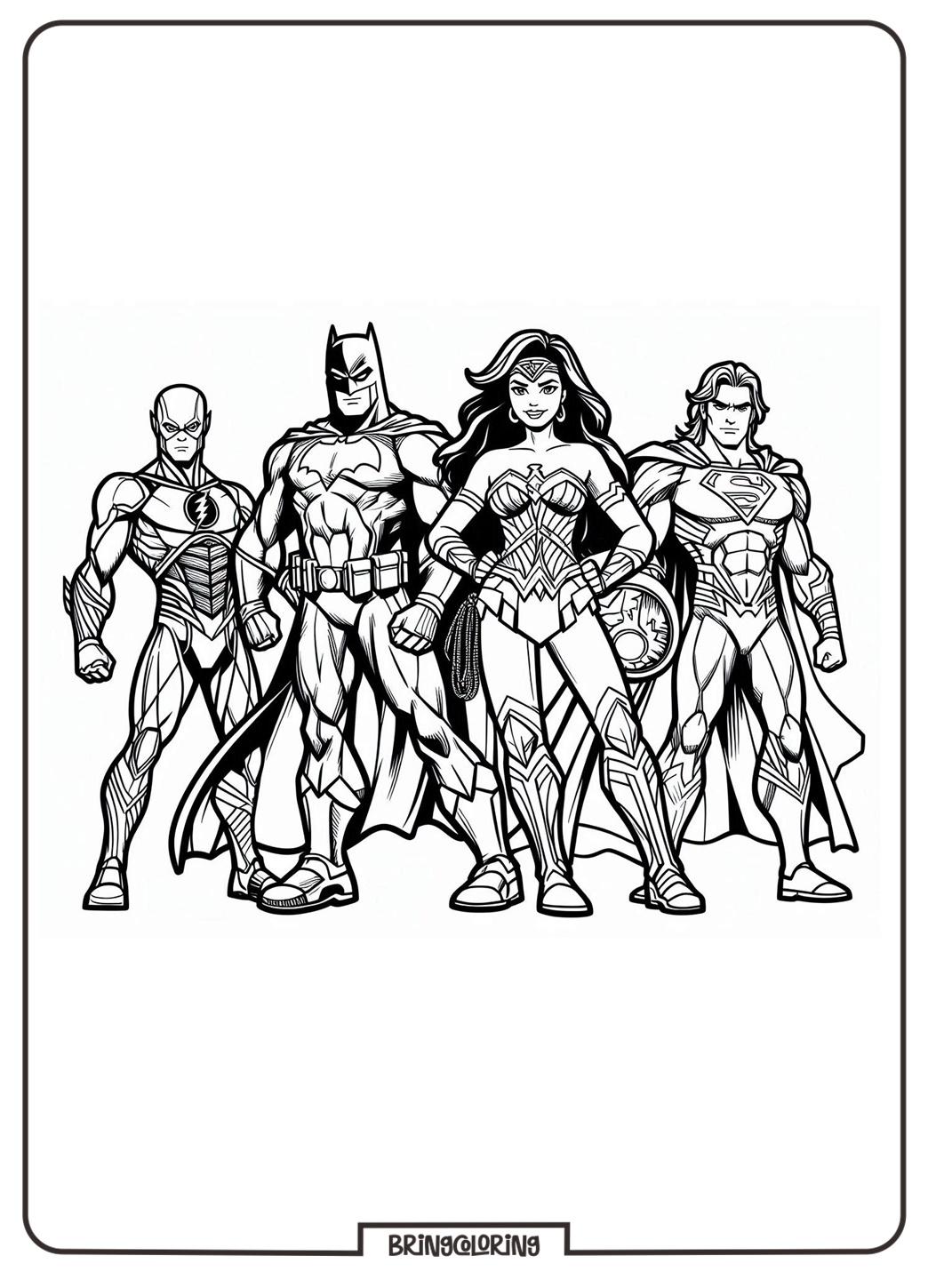 The Greatest Superheroes, Justice League Coloring Pages 3 Justice League Coloring Online Pages for Kid