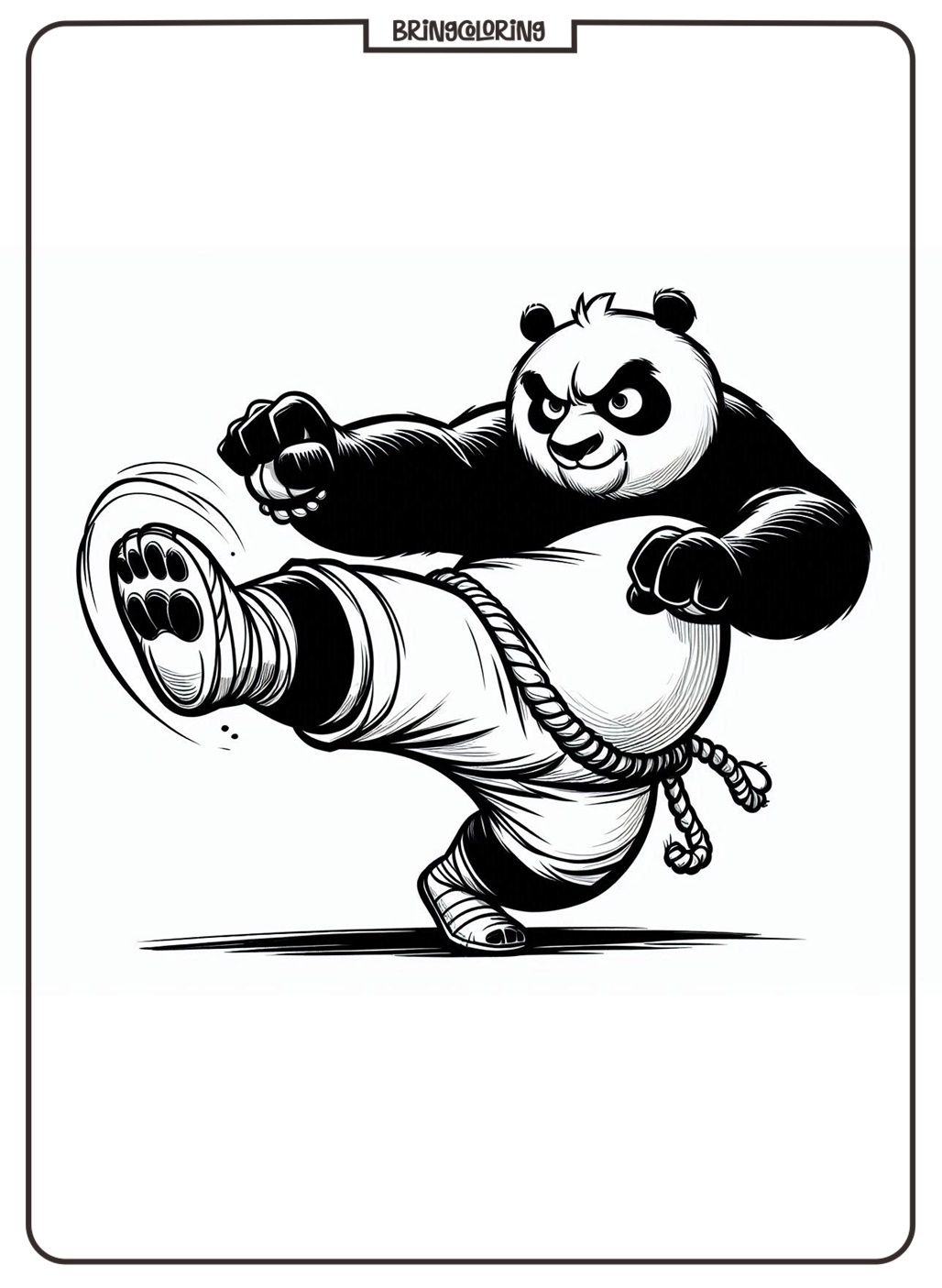 Kungfu Panda Coloring Online Page for Kids bringcoloring.com