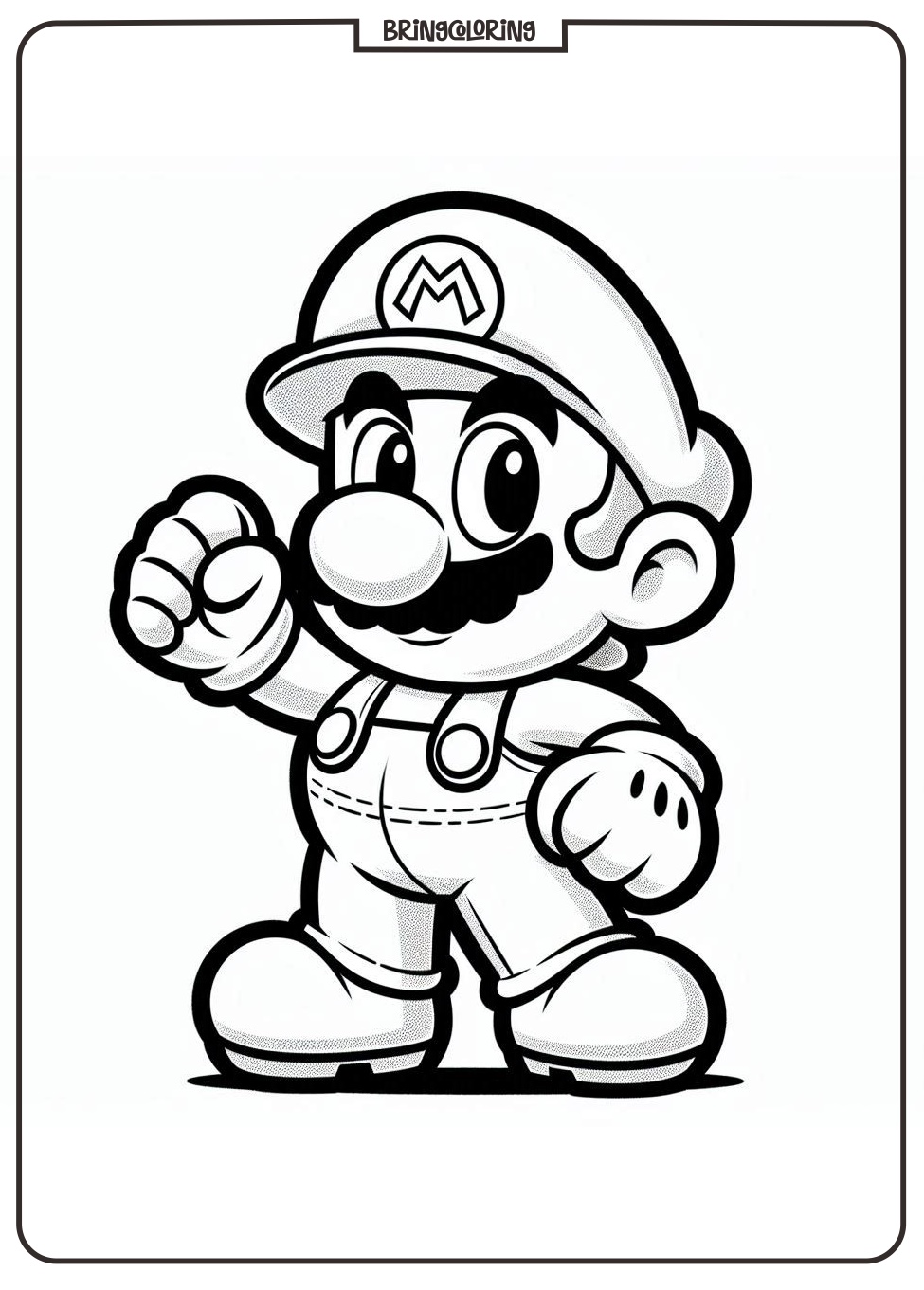 Famous Video Game Hero Mario Coloring Pages for Kids 1 Mario Bros Coloring Online Page bringcoloring.com