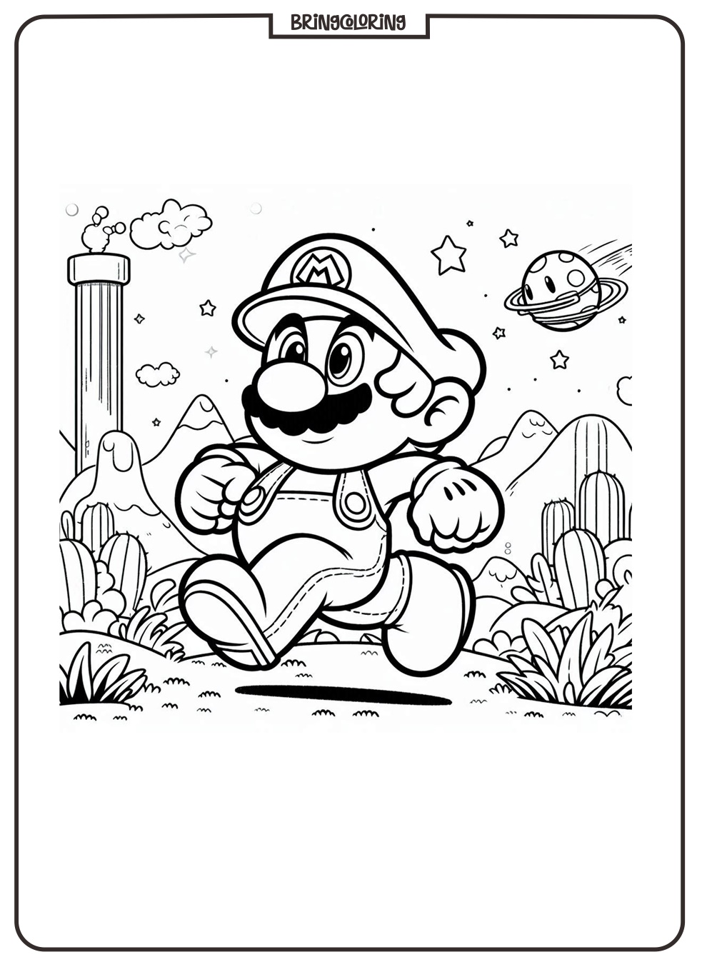 Famous Video Game Hero Mario Coloring Pages for Kids 3 Mario Bros Coloring Pages bringcoloring.com