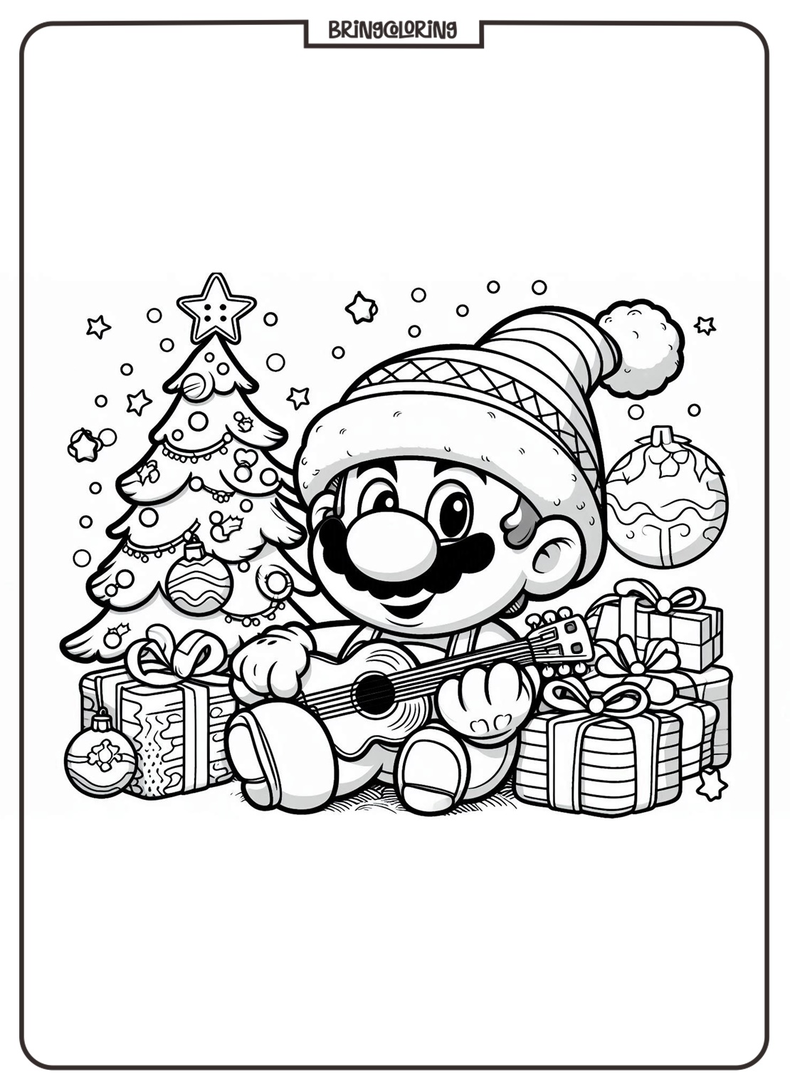 Mario Christmas Coloring Pages for Kids 3 Mario Christmas Coloring Online Pages for Kids