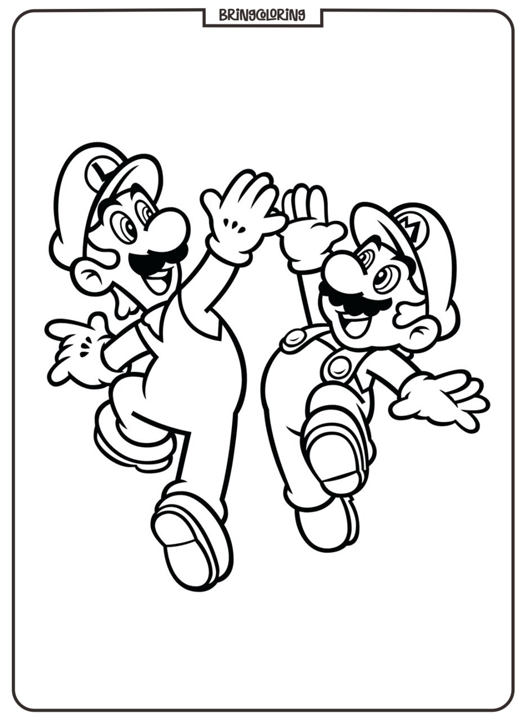 Jump into Fun with Mario and Luigi Coloring Pages for Kids! 1 Mario and Luigi Coloring Online page bringcoloring.com