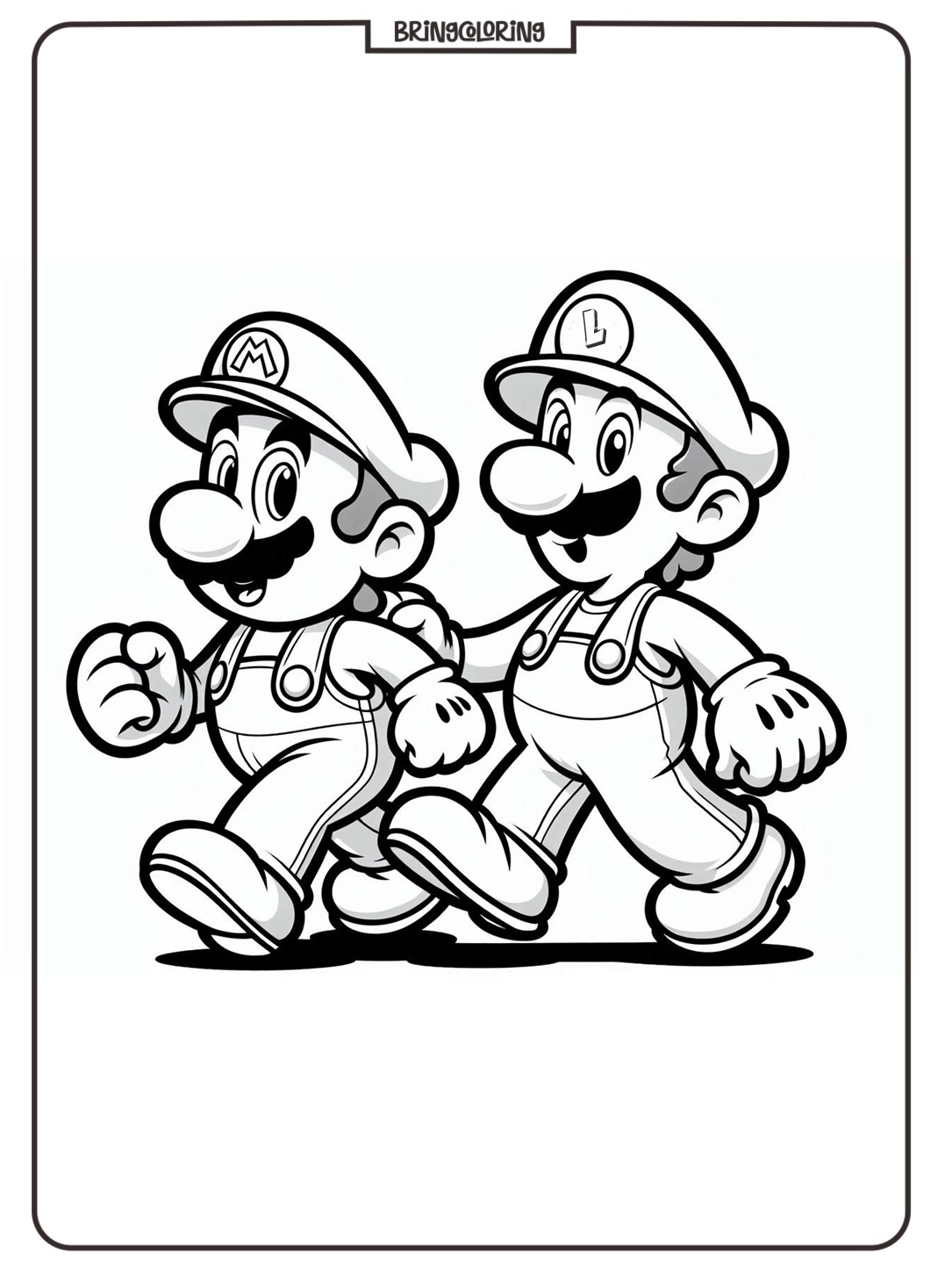 Jump into Fun with Mario and Luigi Coloring Pages for Kids! 3 Mario and Luigi Coloring pages bringcoloring.com