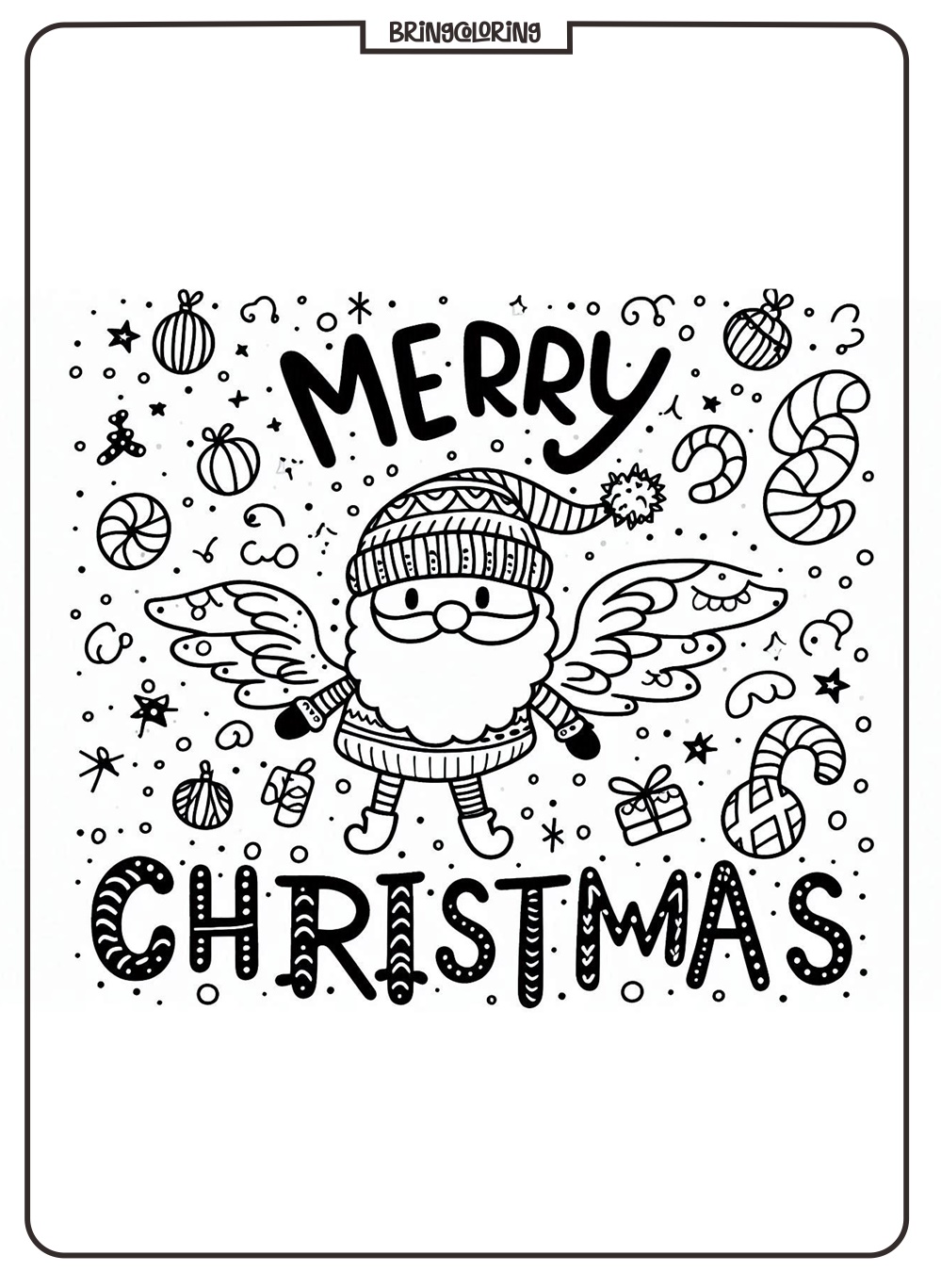 Merry Christmas Coloring Page for Kids bringcoloring.com