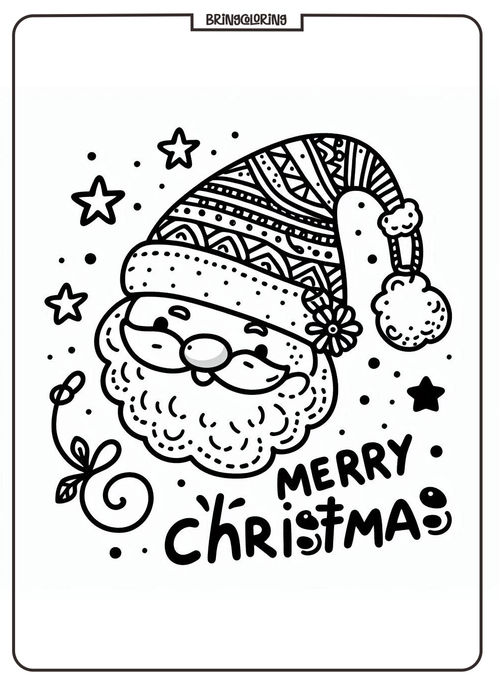 Merry Christmas Coloring Pages for Kids bringcoloring.com
