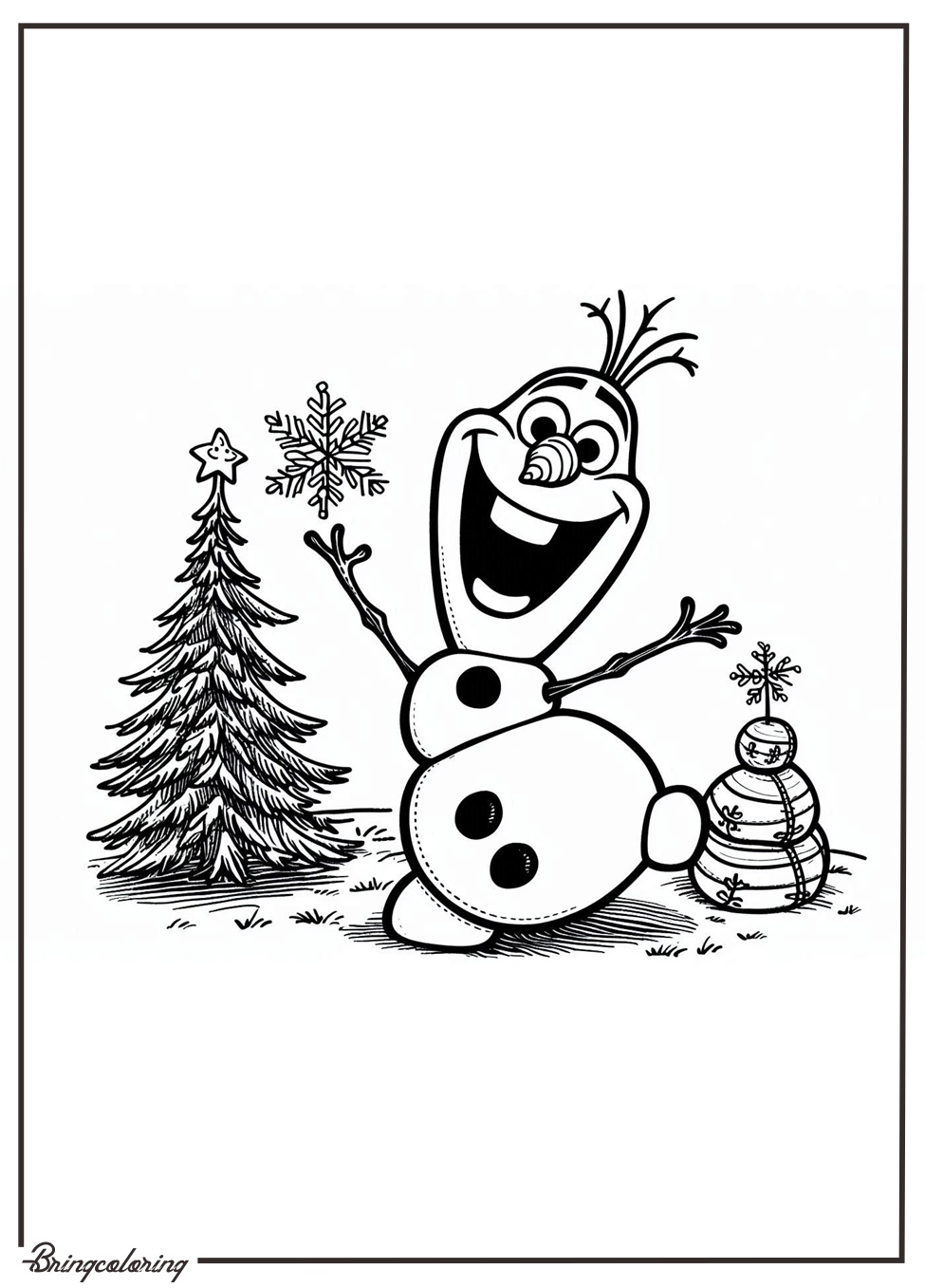 Olaf Christmas Coloring Pages 4 Olaf Christmas Coloring Online Page