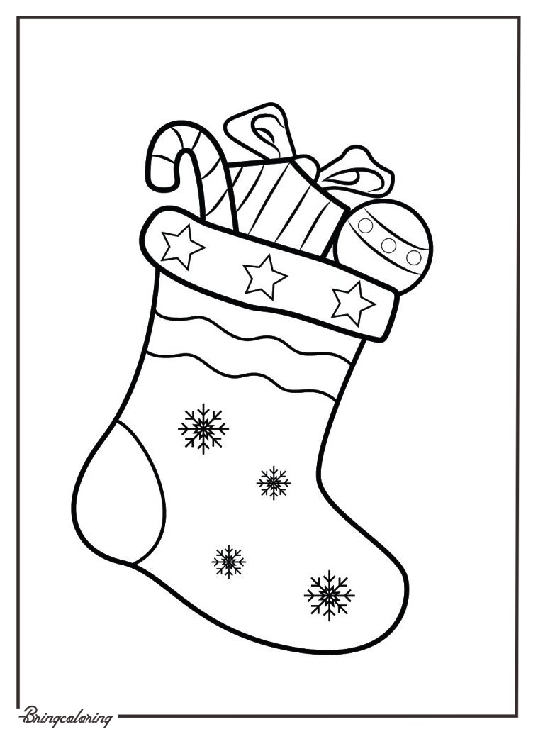 Christmas Stocking Coloring Pages for Kids 4 Original Christmas Stocking Full of Gifts Coloring Online Pages