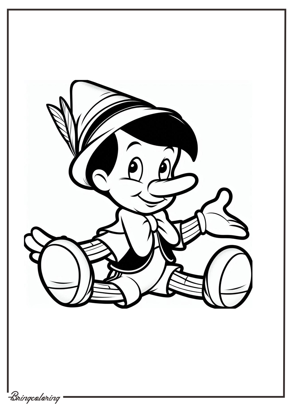 Pinocchio Coloring Pages for Kids 1 Pinocchio Coloring Online Page bringcoloring.com