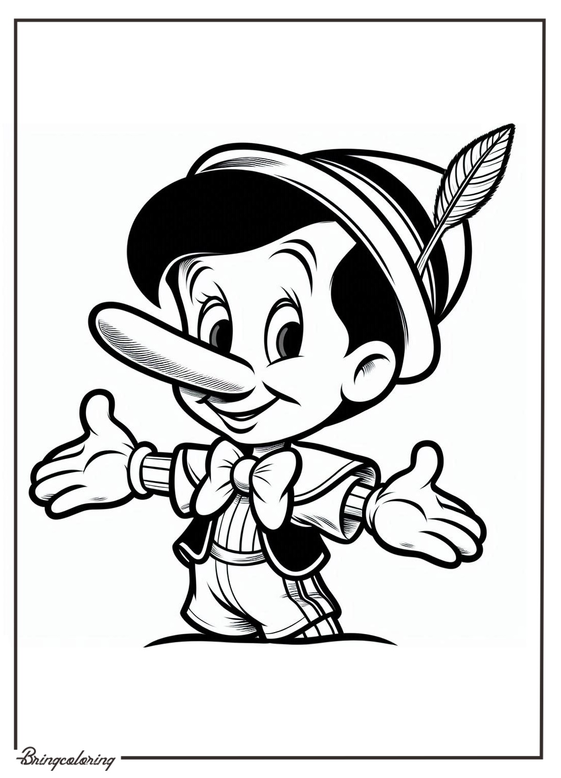Pinocchio Coloring Pages for Kids 4 Pinocchio Coloring Online Pages for Kid bringcoloring.com