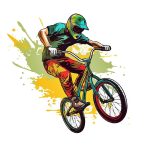 Professional Cyclist Riding Coloring Page