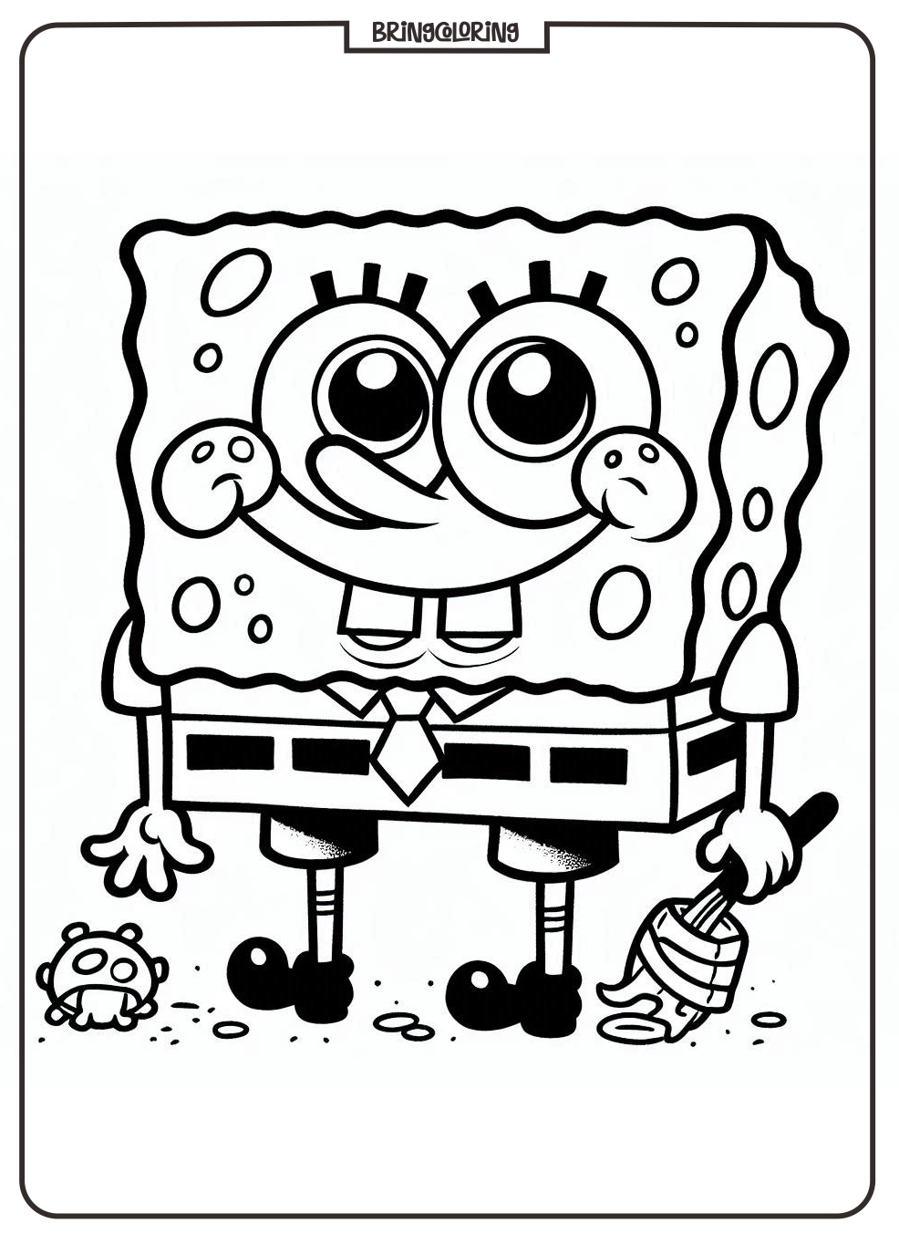 The Cheerful and Funny SpongeBob Coloring Pages 2 Spongebob coloring online page