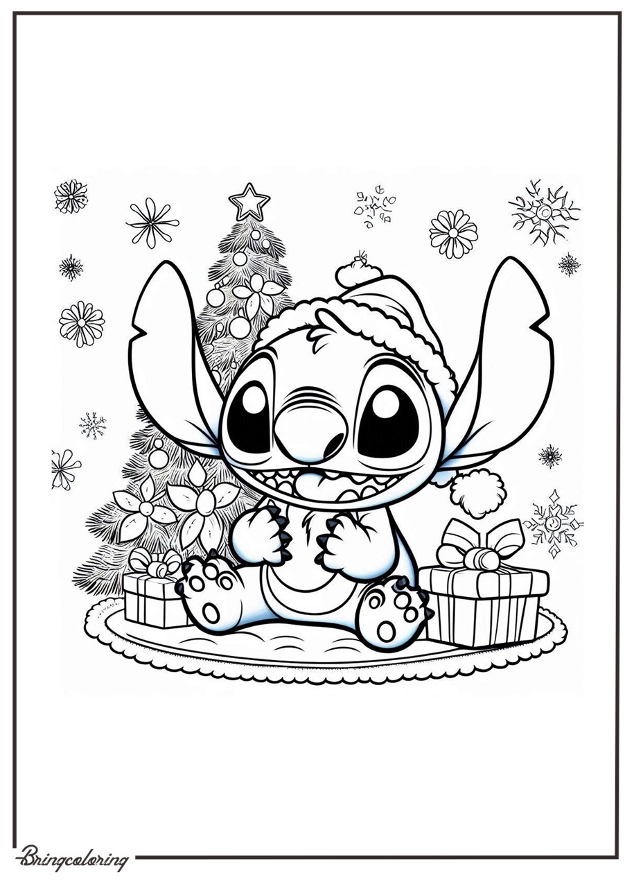 Cute Disney Stitch Christmas Coloring Pages 1 Stitch kleurplaat unieke124