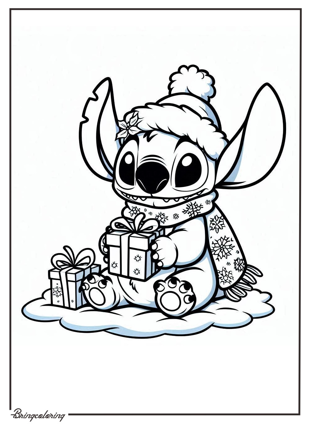 Cute Disney Stitch Christmas Coloring Pages 2 Stitch kleurplaat unieke125
