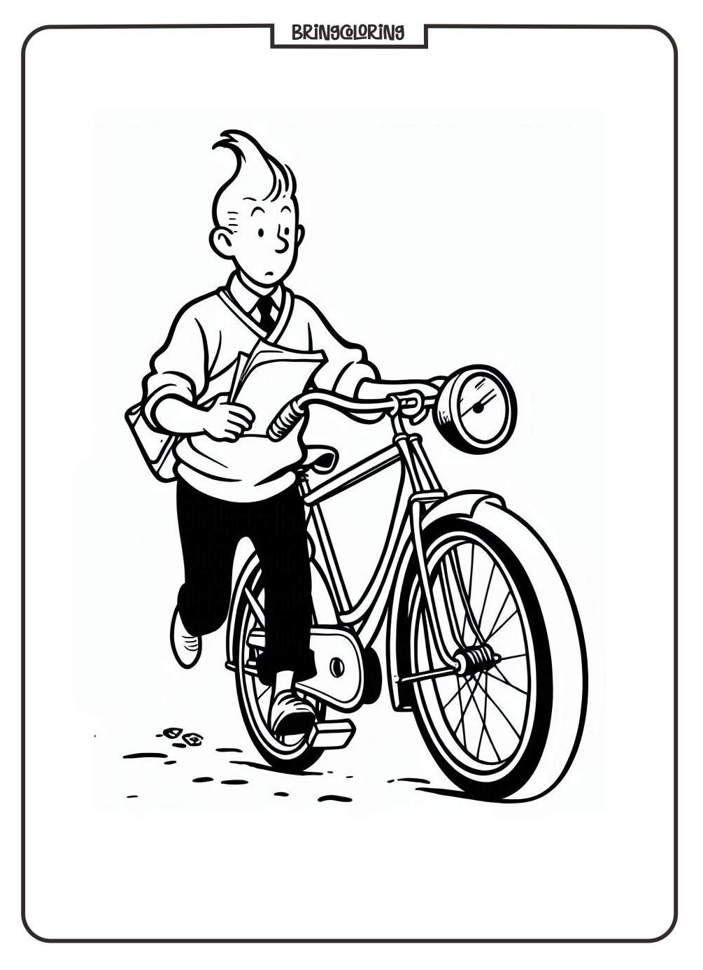 Tintin Coloring Online Page for Kids