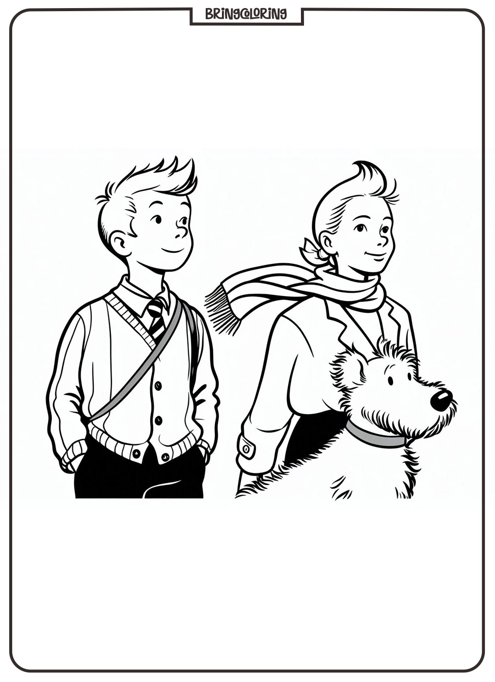 Tintin Coloring Online Pages for Kids