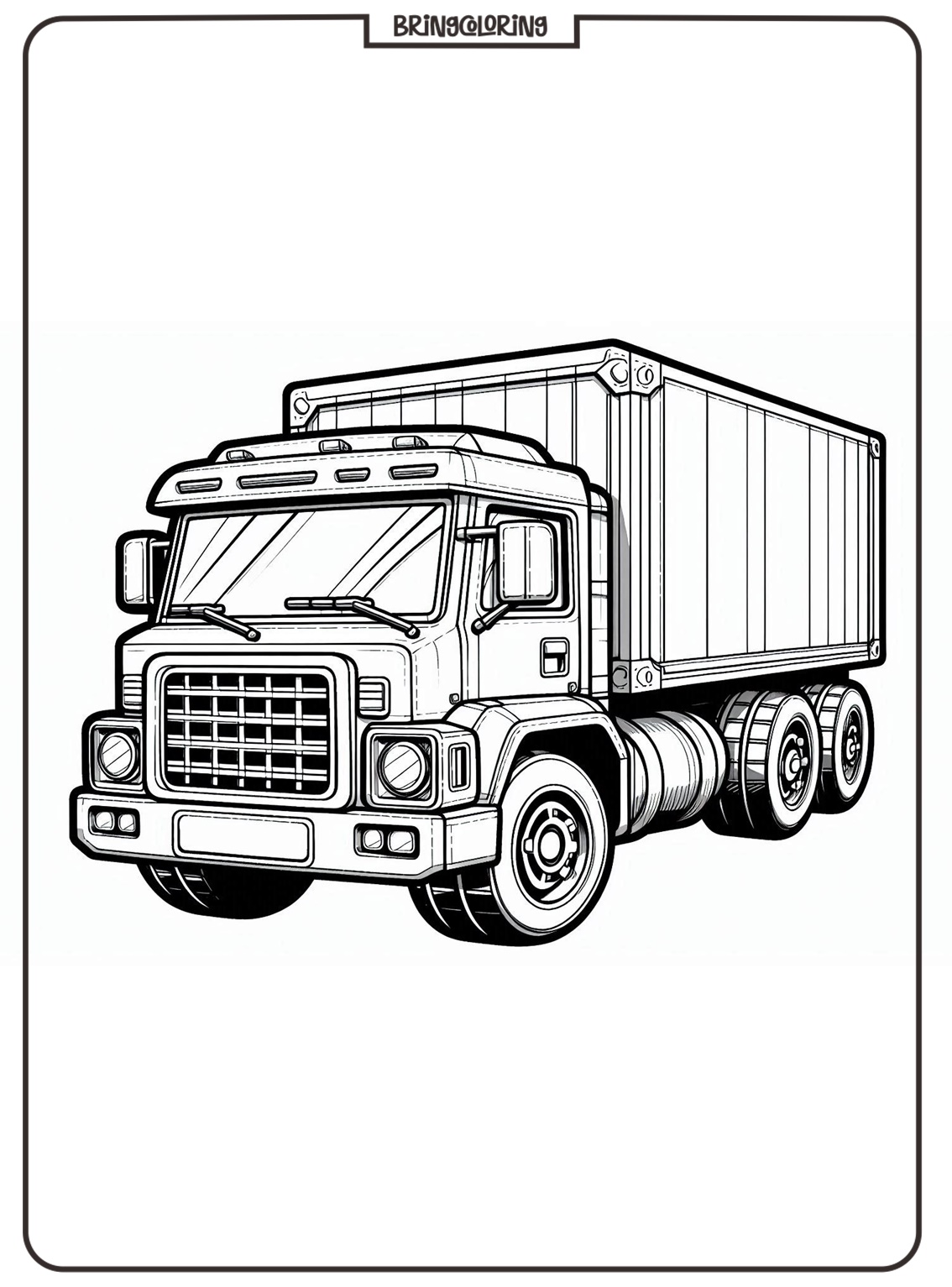 Truck Coloring Pages for Kids 1 Truck Coloring Online Page for Kid