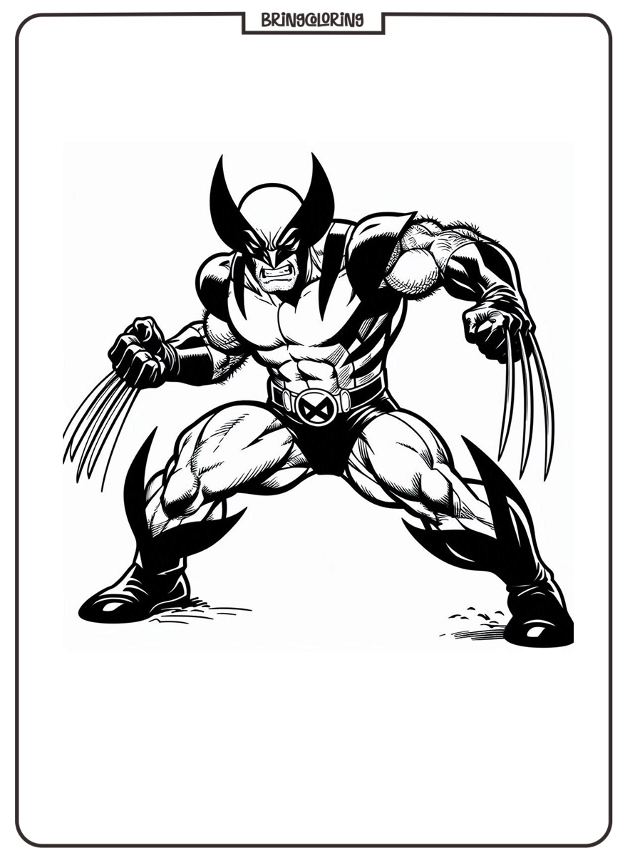 Get Ready for an Action Packed Coloring Adventure with Wolverine Coloring Pages 4 Wolverine Coloring Online Page for Kid