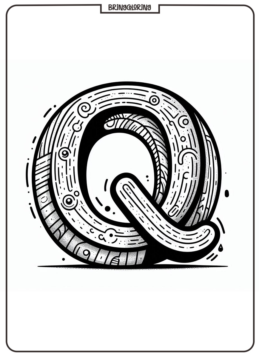 Alphabet Letter Q Coloring Pages for Kids 3 alphabet letter Q for kids - bringcoloring.com
