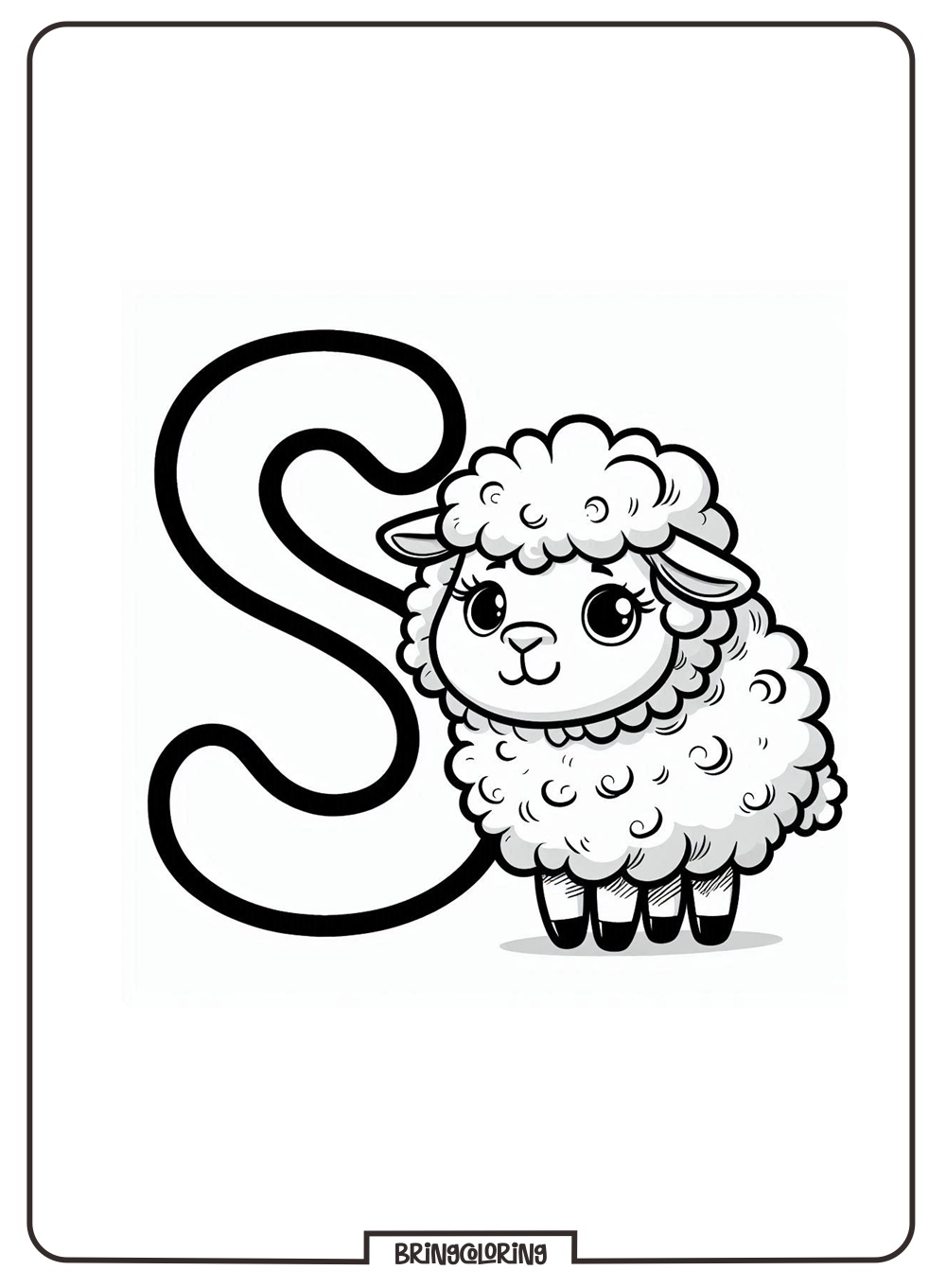 Alphabet Letter S with Sheep Coloring Pages 4 alphabet letter S with Sheep coloring pages - bringcoloring.com