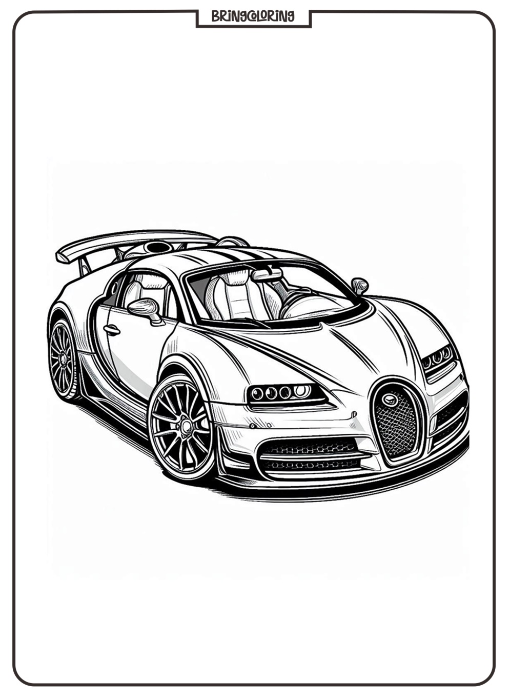 bugatti coloring online page for kids