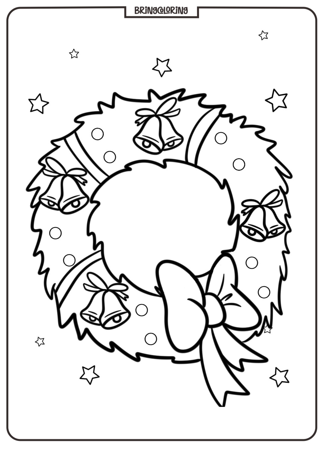 Celebrate the Holiday Season with Christmas Wreath Coloring Pages 2 christmas wreath decorated coloring online page