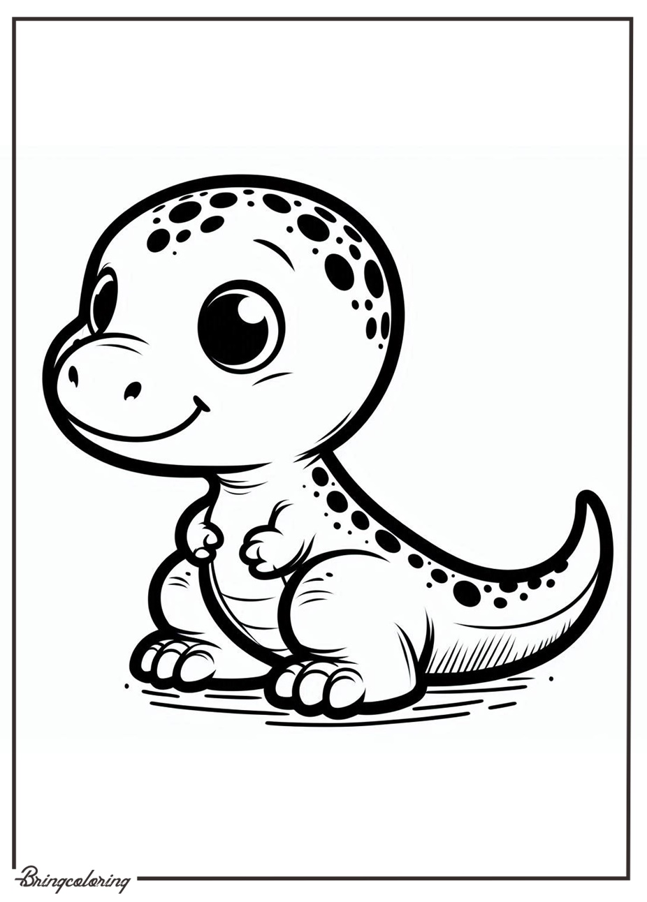 Get Ready for a Dino-mite Adventure with These Baby T-Rex Coloring Pages 3 cute baby T Rex Coloring Page for Kids bringcoloring.com