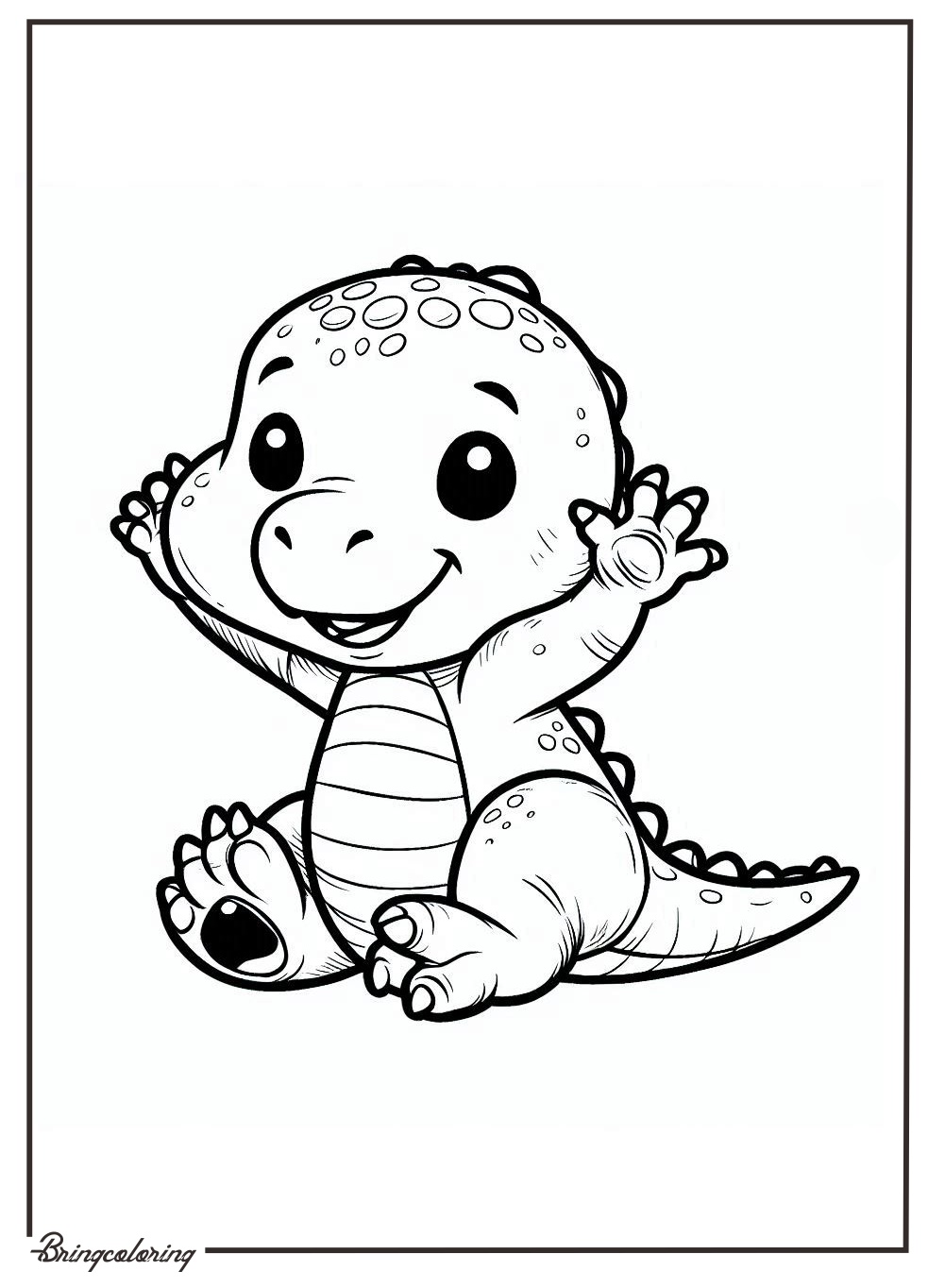 Get Ready for a Dino-mite Adventure with These Baby T-Rex Coloring Pages 4 cute baby T Rex Coloring Pages for Kids bringcoloring.com
