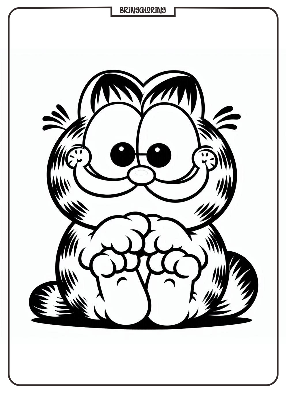 Cute Garfield Coloring Pages for Kids 2 cute garfield coloring online pages