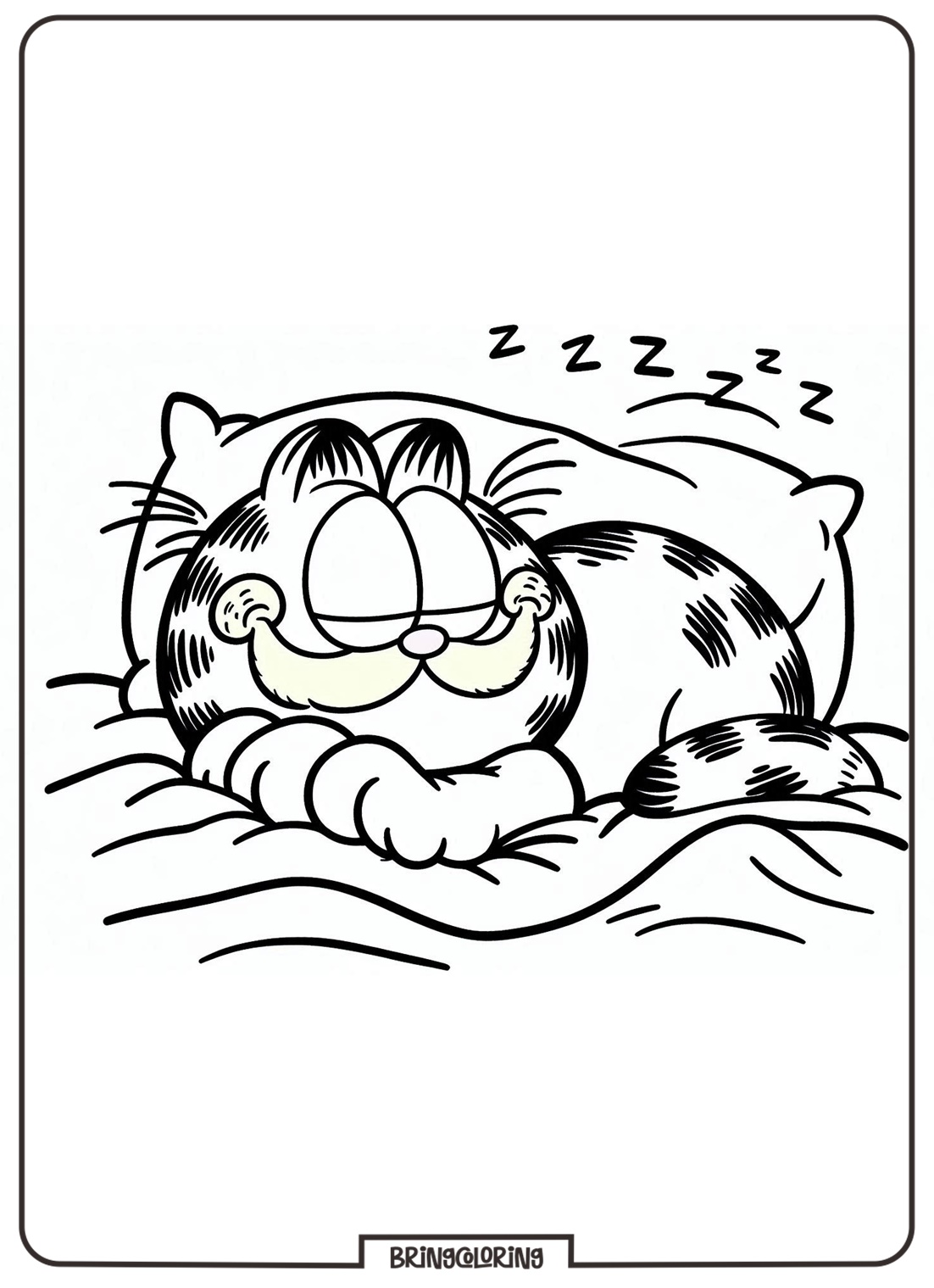 garfield sleep coloring online pages bringcoloring.com