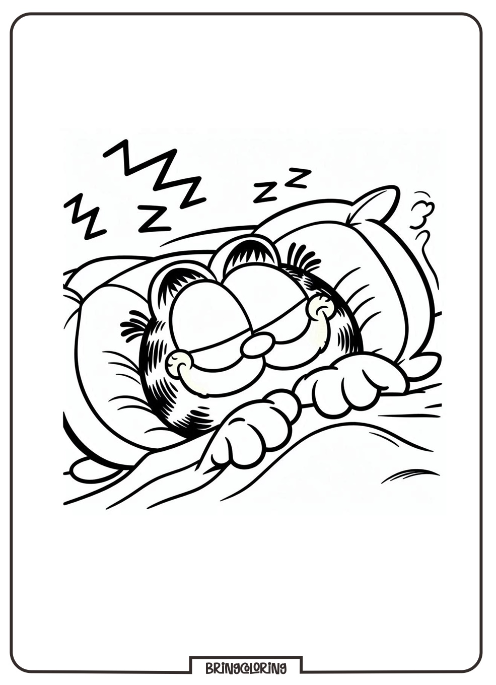 garfield sleep coloring page bringcoloring.com