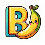Alphabet Letter B with Banana Coloring Pages image is alphabet letter B with banana coloring