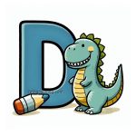 Alphabet Letter D with Dinosaur Coloring Pages image is alphabet letter D with Dino coloring