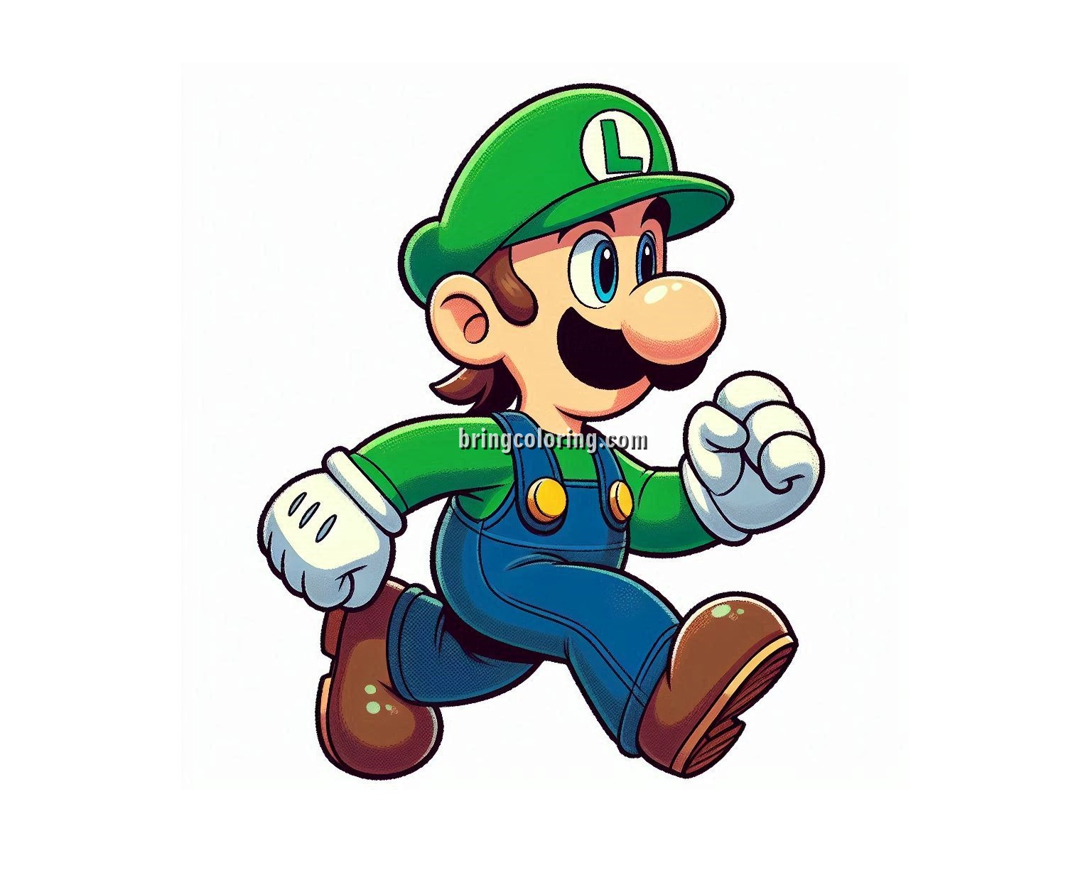 The Brave and Cheerful Brother of Mario, Luigi Coloring Pages 3 image of Luigi coloring online
