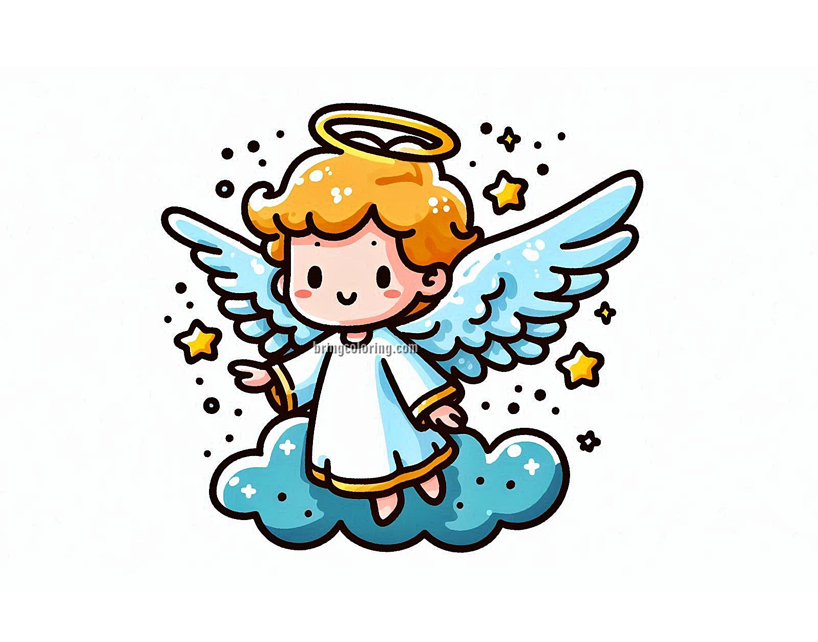 Angel Coloring Pages for Kids 4 image of angel coloring