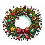 Celebrate the Holiday Season with Christmas Wreath Coloring Pages image of christmas wreath decorated coloring