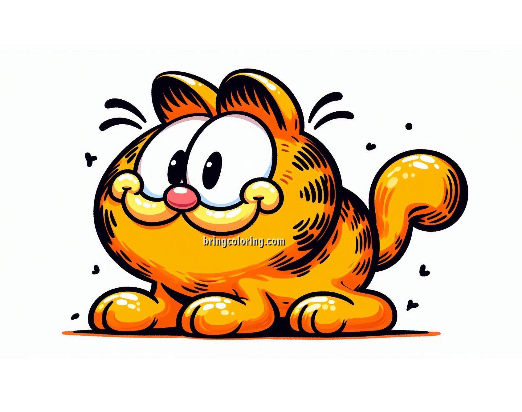 Cute Garfield Coloring Pages for Kids 4 image of cute garfield coloring