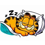 Garfield Sleeping Coloring Pages for Kids image of garfield sleep coloring page