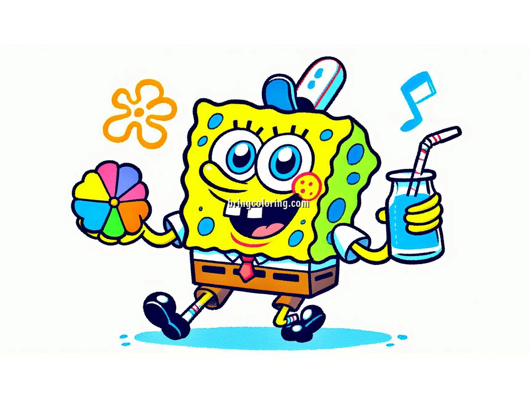 The Cheerful and Funny SpongeBob Coloring Pages 4 image of spongebob coloring