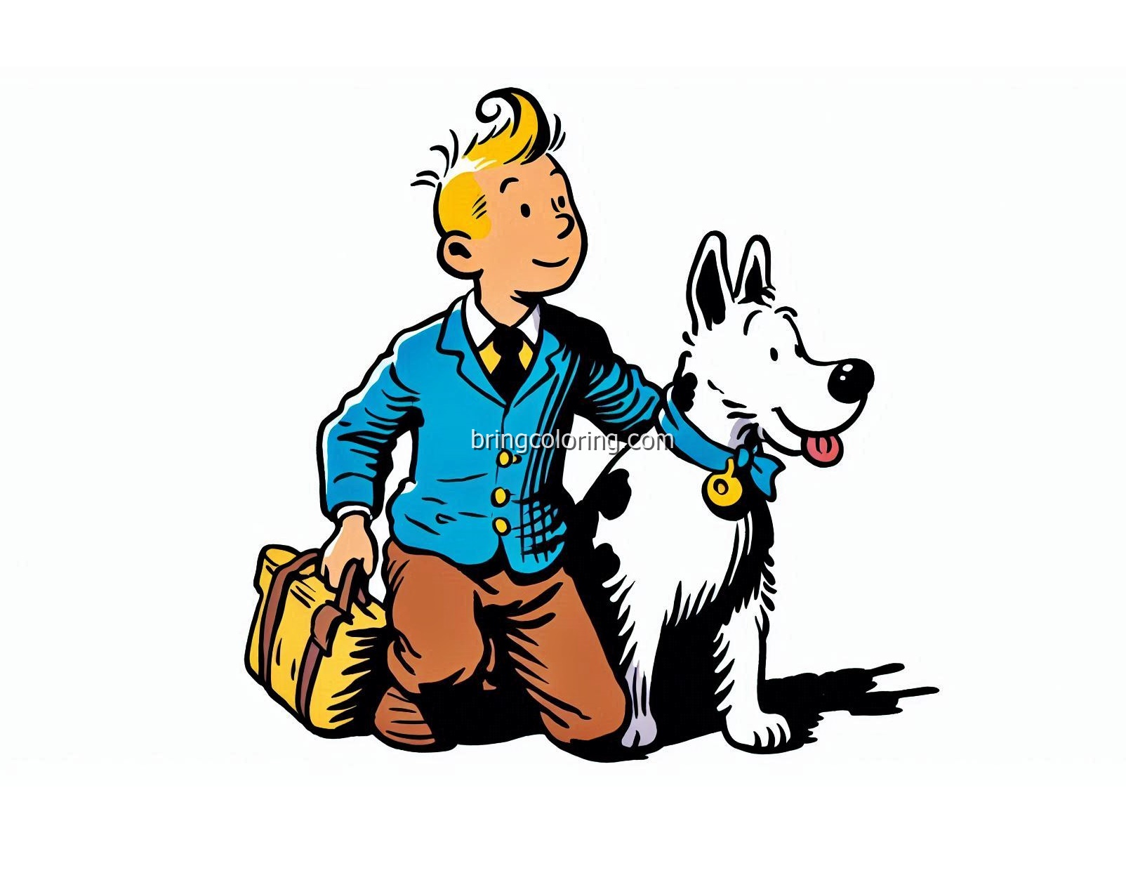 image of tintin coloring