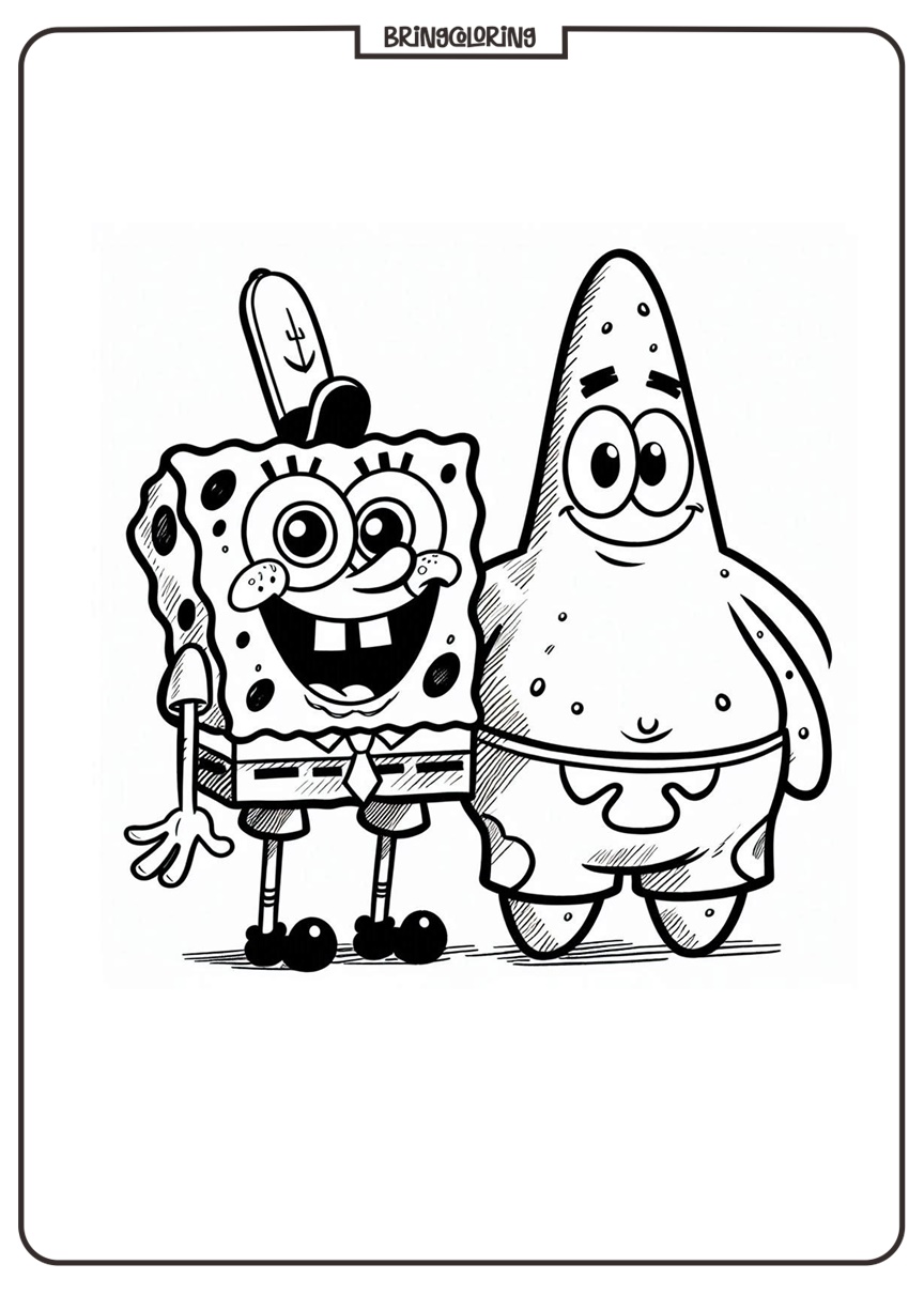 The Exciting Adventures of Two Best Friends SpongeBob and Patrick Star Coloring Pages 3 spongebob and patrick star coloring online pages