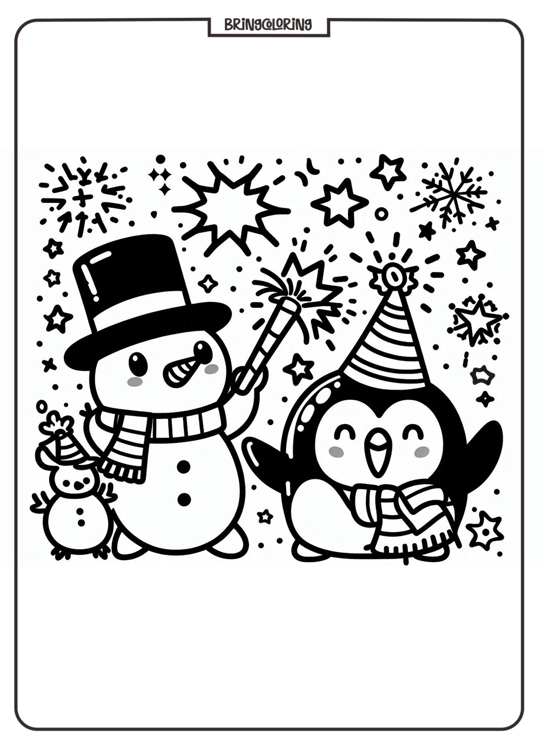 Celebrate with Joy Using Happy New Year Coloring Pages for Kids! 2 Happy New Year Coloring Online Page for Kids bringcoloring.com