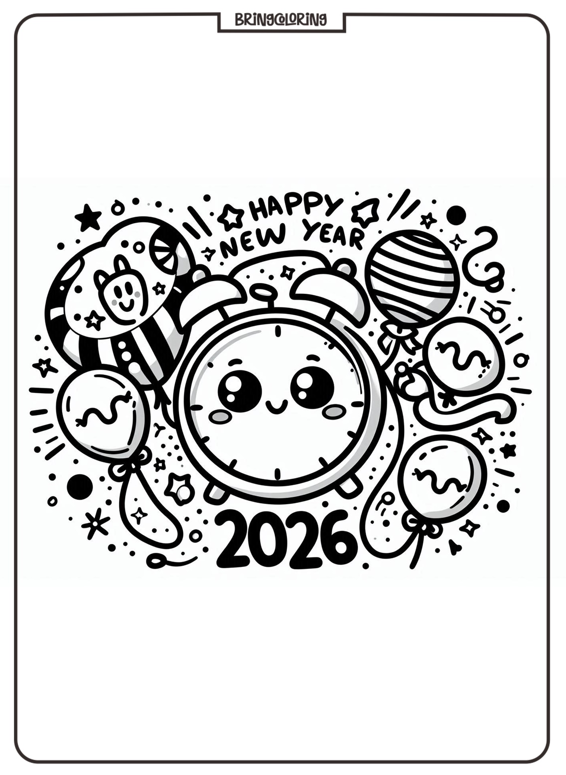 Celebrate with Joy Using Happy New Year Coloring Pages for Kids! 4 Happy New Year Coloring Page for Kids bringcoloring.com