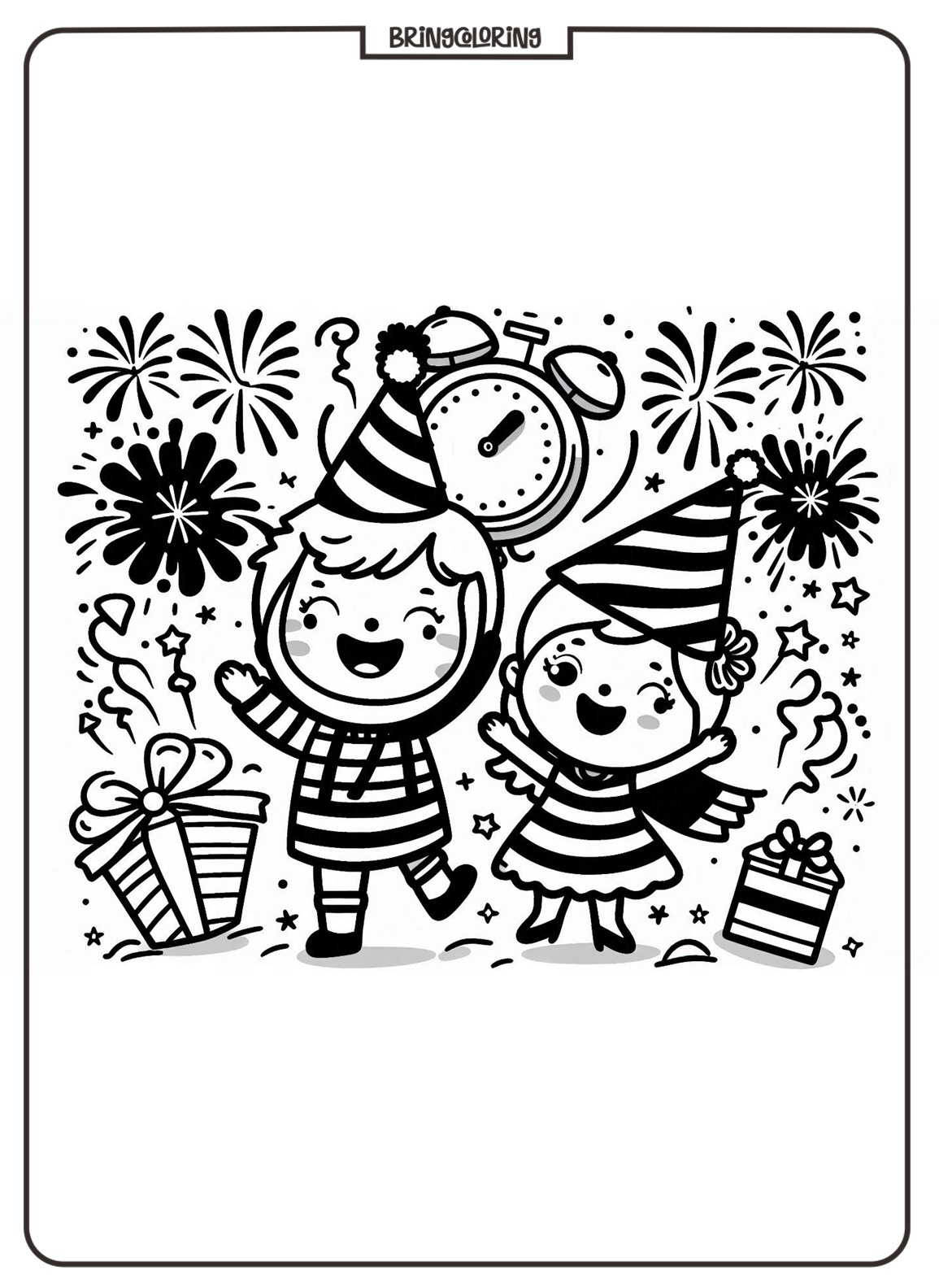 Celebrate with Joy Using Happy New Year Coloring Pages for Kids! 5 Happy New Year Coloring Pages for Kid bringcoloring.com